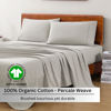 Picture of LANE LINEN Twin Size Bed Sheets, 100% Organic Cotton Twin Sheet Set, 3Pc Sheets for Twin Bed, Cooling Twin Bed Sheets Boys, Hotel Style Sheets & Pillowcases Set, Deep Pocket Sheets - Snowdrop