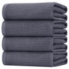 Picture of Homaxy 100% Cotton Oversized Waffle Weave Kitchen Dish Towels, Ultra Soft Absorbent Quick Drying Cleaning Towel, 20 x 28 Inches, 4-Pack, Dark Grey
