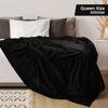 Picture of Utopia Bedding Fleece Blanket Queen Size Black 300GSM Luxury Anti-Static Fuzzy Soft Microfiber Bed Blanket (90x90 Inch)