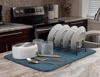 Picture of S&T INC. Dish Drying Mat XL, Highly Absorbent Microfiber Kitchen Counter Mat, Dish Drying Pad for Dishes, Utensils, Pots and Pans, Extra Large 18" x 24", Tapestry Blue