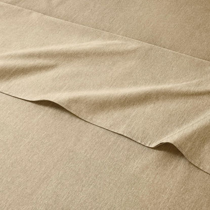 Picture of Twin 4 Piece Sheet Set - Breathable & Cooling Bed Sheets - Hotel Luxury Bed Sheets for Women, Men, Kids & Teens - Bedding w/ Deep Pockets & Easy Fit - Soft & Wrinkle Free - Twin Heathered Tan Sheets