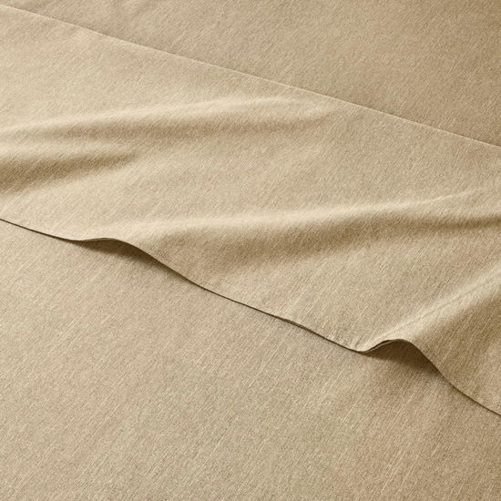 Picture of Twin 4 Piece Sheet Set - Breathable & Cooling Bed Sheets - Hotel Luxury Bed Sheets for Women, Men, Kids & Teens - Bedding w/ Deep Pockets & Easy Fit - Soft & Wrinkle Free - Twin Heathered Tan Sheets