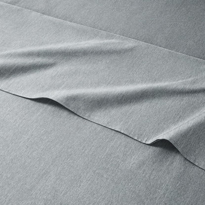 Picture of Split King 7 Piece Sheet Set - Breathable & Cooling Bed Sheets - Hotel Luxury Bed Sheets for Women, Men, Kids & Teens - Deep Pockets - Easy Fit - Soft & Wrinkle Free - Split King Heathered Blue Sheets