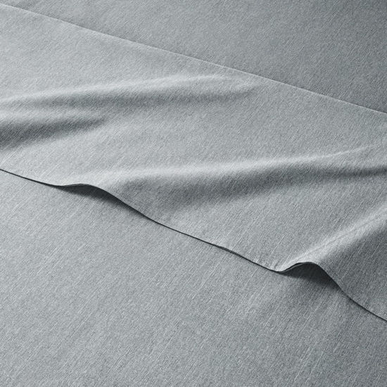 Picture of Split King 7 Piece Sheet Set - Breathable & Cooling Bed Sheets - Hotel Luxury Bed Sheets for Women, Men, Kids & Teens - Deep Pockets - Easy Fit - Soft & Wrinkle Free - Split King Heathered Blue Sheets