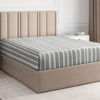 Picture of Twin Size Fitted Bed Sheet - Hotel Luxury Single Fitted Sheet Only - Fits Mattress Up to 16" - Soft, Wrinkle Free, Breathable Sheet for Women, Men, Kids & Teens - Grey Stripes Single Fitted Sheet