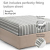 Picture of Twin Size Fitted Bed Sheet - Hotel Luxury Single Fitted Sheet Only - Fits Mattress Up to 16" - Soft, Wrinkle Free, Breathable Sheet for Women, Men, Kids & Teens - Grey Stripes Single Fitted Sheet