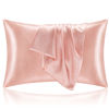 Picture of BEDELITE Satin Pillowcase for Hair and Skin, Super Soft and Cooling Similar to Silk Pillow Cases 2 Pack with Envelope Closure, Gift for Women Men(20"x26" Standard Size, Coral)