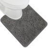 Picture of Gorilla Grip Plush Absorbent Shaggy Chenille Bath Rug Mat for Toilet Base with Rubber Backing, Machine Washable, Microfiber Bathroom Contour Mats for Toilets, Bath Room Decor, Oval, 22.5x19.5, Grey