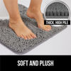 Picture of Gorilla Grip Plush Absorbent Shaggy Chenille Bath Rug Mat for Toilet Base with Rubber Backing, Machine Washable, Microfiber Bathroom Contour Mats for Toilets, Bath Room Decor, Oval, 22.5x19.5, Grey