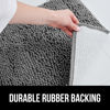 Picture of Gorilla Grip Plush Absorbent Shaggy Chenille Bath Rug Mat for Toilet Base with Rubber Backing, Machine Washable, Microfiber Bathroom Contour Mats for Toilets, Bath Room Decor, Oval, 22.5x19.5, Grey