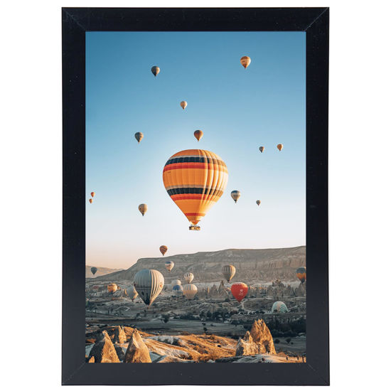 Picture of JCJMY 6x9 Picture Frame Black for Wall Hanging or Tabletop- Wall Mounting Horizontally or Vertically, 6 x 9 Wall Gallery Poster Photo Frame for 6 by 9 Photos, Black