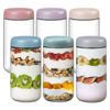Picture of NETANY 6-pack 24oz Glass jars with Airtight Lids, Overnight Oats Containers with Lids, Wide mouth Mason Salad jars, Glass Food Storage Containers for Snacks Yogurt Spice Sugar