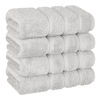 Picture of American Soft Linen Luxury Hand Towels for Bathroom, 100% Cotton Turkish 4 Piece Hand Towel Set, 600 GSM Hand Face Towels for Kitchen, Silver Grey Hand Towels