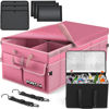 Picture of FORTEM Car Trunk Organizer with Cooler, Car Storage Organizer, Collapsible Multi Compartment Car Organizer, SUV Trunk Organizer, Non Slip Bottom, Adjustable Straps, Soft Cover (Pink, X-Large)