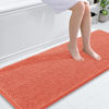 Picture of OLANLY Bathroom Rugs 59x24, Extra Soft Absorbent Chenille Bath Rugs, Rubber Backing Quick Dry, Machine Washable Bath Mats for Bathroom Floor, Tub and Shower, Home Decor Accessories, Coral