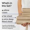 Picture of Extra Deep Queen Sheet Set - 6 Piece Breathable & Cooling Sheets - Hotel Luxury Bedding Set w/18-24 Inch Extra Deep Pockets - Easy Fit - Super Soft, Wrinkle Free & Comfy - Heathered Tan, Queen Size