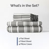 Picture of King 6 Piece Sheet Set - Breathable & Cooling Sheets - Hotel Luxury Bed Sheets - 1 Flat Sheet, 1 Fitted Sheet & 4 Pillowcases - Deep Pocket - Easy Fit, Soft & Wrinkle Free - King Grey Stripes Sheets