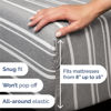 Picture of King 6 Piece Sheet Set - Breathable & Cooling Sheets - Hotel Luxury Bed Sheets - 1 Flat Sheet, 1 Fitted Sheet & 4 Pillowcases - Deep Pocket - Easy Fit, Soft & Wrinkle Free - King Grey Stripes Sheets