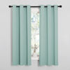 Picture of NICETOWN Kitchen Curtain Panels Blackout Draperies, Thermal Insulated Solid Grommet Blackout Curtains/Drapes (Aqua, One Pair, 34 by 63-Inch)