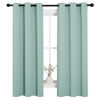 Picture of NICETOWN Kitchen Curtain Panels Blackout Draperies, Thermal Insulated Solid Grommet Blackout Curtains/Drapes (Aqua, One Pair, 34 by 63-Inch)