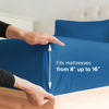 Picture of King Fitted Bed Sheet - Hotel Luxury & Cooling Single Fitted Sheet Only - Easily Fits Mattress Up to 16 Inches Perfectly - Soft, Wrinkle Free, Breathable & Comfy Royal Blue Single Fitted Bed Sheet