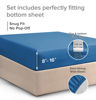 Picture of King Fitted Bed Sheet - Hotel Luxury & Cooling Single Fitted Sheet Only - Easily Fits Mattress Up to 16 Inches Perfectly - Soft, Wrinkle Free, Breathable & Comfy Royal Blue Single Fitted Bed Sheet
