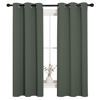 Picture of NICETOWN Thermal Insulated Curtains Blackout Draperies, Window Treatment Solid Grommet Room Darkening Drape Panels for Bedroom (Dark Mallard, Set of 2 Panels, 34 by 63 inches Long)