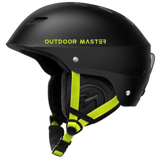 Picture of OutdoorMaster Kelvin Ski Helmet - Snowboard Helmet for Men, Women & Youth (Black+Lemon,XL)