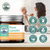 Picture of ProSeed Handmade Pure Lanolin Balm - US Pharmacopeia Grade for Moms, Babies & Skin Essentials - Single Ingredient Moisturizer for Dry, Sensitive Skin - Glass Jar, 2oz