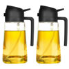 Picture of TrendPlain 16oz Olive Oil Dispenser Bottle for Kitchen - 2 in 1 Oil Dispenser and Oil Sprayer for Cooking, Air Fryer, Salad, 470ml Olive Oil Sprayer 2 Black