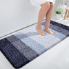Picture of OLANLY Bathroom Rug Mat 44x24, Extra Soft and Absorbent Microfiber Bath Rug, Non-Slip Plush Shaggy Bath Carpet Runner, Machine Wash Dry, Bath Mats for Bathroom Floor, Tub and Shower, Navy Blue