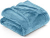Picture of Utopia Bedding Fleece Blanket Queen Size Washed Blue 300GSM Luxury Fuzzy Soft Anti-Static Microfiber Bed Blanket (90x90 Inches)