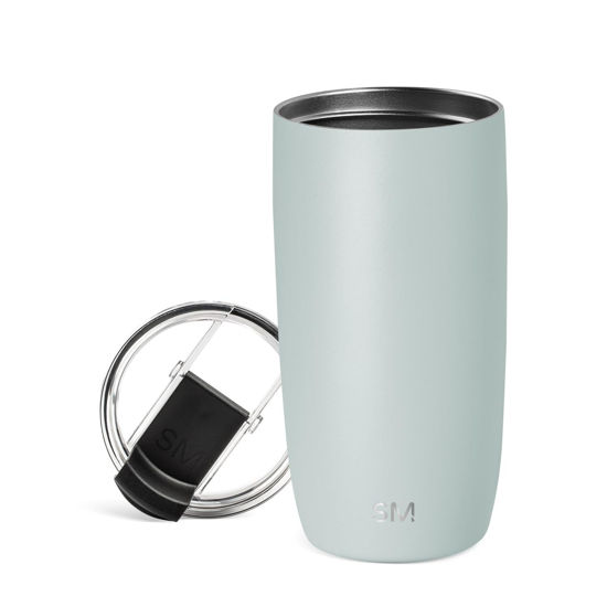 Picture of Simple Modern Travel Coffee Mug Tumbler with Flip Lid | Reusable Insulated Stainless Steel Cold Brew Iced Coffee Cup Thermos | Gifts for Women Men Him Her | Voyager Collection | 16oz | Sea Glass Sage