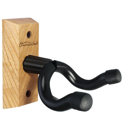 Picture of Onmiwod Guitar Wall Mount, Ash Hardwood Guitar Hanger, U-Shaped Guitar Wall Hanger Mount, Guitar Holder Hook Stand Wall for Acoustic, Electric Guitar, Banjo, Bass, for Guitar Player Men Women Boy