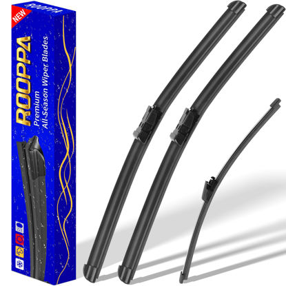 Picture of 3 wipers Replacement for VW Volkswagen Tiguan 2007-2017, Windshield Wiper Blades Original Equipment Replacement - 24"/21"/13" (Set of 3) Top Lock