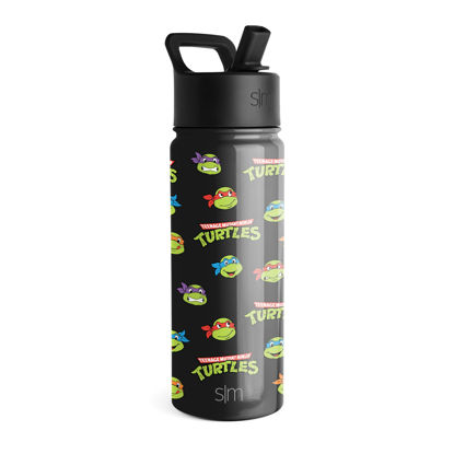 Picture of Simple Modern Teenage Mutant Ninja Turtles Kids Water Bottle with Straw Insulated Stainless Steel Toddler Cup for Toddlers, School | Summit Collection | 18oz, TMNT Turtles Unite