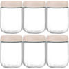 Picture of NETANY 6-pack 16oz Glass jars with Airtight Lids, Overnight Oats Containers with Lids, Wide mouth Mason Salad jars, Glass Food Storage Containers for Snacks Yogurt Spice Sugar-Beige