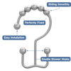 Picture of Titanker Shower Curtain Hooks Rings, Rust-Resistant Metal Double Glide Shower Hooks for Bathroom Shower Rods Curtains, Set of 12 Hooks - Space Silver