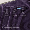 Picture of Bedsure Fleece Throw XL Blanket Purple - 300GSM Soft Lightweight Plush Cozy Blankets for Bed, Sofa, Couch, Travel, Camping, 50x70 inches