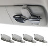 Picture of Yuoyar 4 Packs Sunglasses Holders for Car Visor - Magnetic Leather Sunglasses Holder and Ticket Card Clip - Car Visor Accessories (4Pcs Silver Grey)