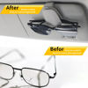 Picture of Yuoyar 4 Packs Sunglasses Holders for Car Visor - Magnetic Leather Sunglasses Holder and Ticket Card Clip - Car Visor Accessories (4Pcs Silver Grey)