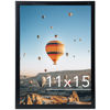 Picture of JCJMY 11x15 inch Picture Frame, Horizontal and Vertical Formats for Wall Hanging, 11 x 15 Wall Gallery Poster Photo Frame with Shatter Resistant Plexiglass, Black