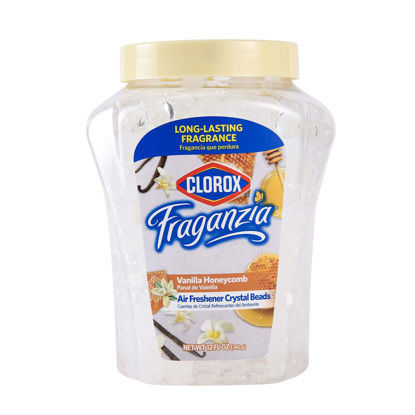 Picture of Clorox Fraganzia Air Freshener Crystal Beads Vanilla Honeycomb 12oz Jar | Long-Lasting Air Freshener Beads | Easy to Use Vented Jar Air Scent Beads for Homes, Bathrooms, Closets, Car or Office