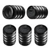 Picture of Tire Valve Stem Cap Cover - (5 Pack) Tire Air Cap Metal with Plastic Liner Corrosion Resistant Leak-Proof Halloween Pumpkin Car Decoration Accessories Black