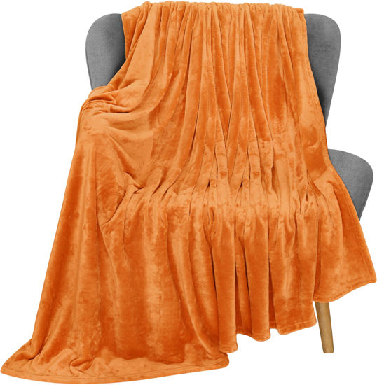 Picture of Utopia Bedding Fleece Blanket Throw Size Burnt Orange 300GSM Thanksgiving Luxury Fuzzy Soft Anti-Static Microfiber Bed Blanket (60x50 Inches)