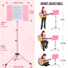 Picture of CAHAYA Sheet Music Stand & Tabletop Music Stand Solid Back with Carrying Bag for Books Notes Laptop Tablet Pink CY0194