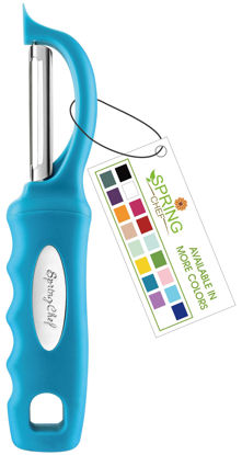 Picture of Spring Chef Premium Swivel Vegetable Peeler, Comfortable Handle and Ultra Sharp Stainless Steel Blades - Perfect Kitchen Peeler For Veggie, Fruit, Potato, Carrot, Apple - Teal