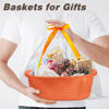 Picture of Pro Goleem Small Woven Basket with Gift Bags and Ribbons Durable Baskets for Gifts Empty Small Rope Basket for Storage 12"X 8" X 5" Baby Toy Basket with Handles, Orange