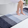 Picture of OLANLY Bathroom Rug Mat 70x24, Extra Soft and Absorbent Microfiber Bath Rug, Non-Slip Plush Shaggy Bath Carpet Runner, Machine Wash Dry, Bath Mats for Bathroom Floor, Tub and Shower, Navy Blue