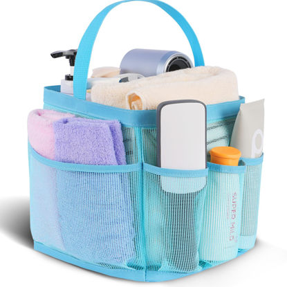 Picture of EUDELE Mesh Shower Caddy Portable, 8-Pocket Large Capacity, Quick Dry, Easy Clean, Ideal for Beach, Swimming, Gym, Travel
